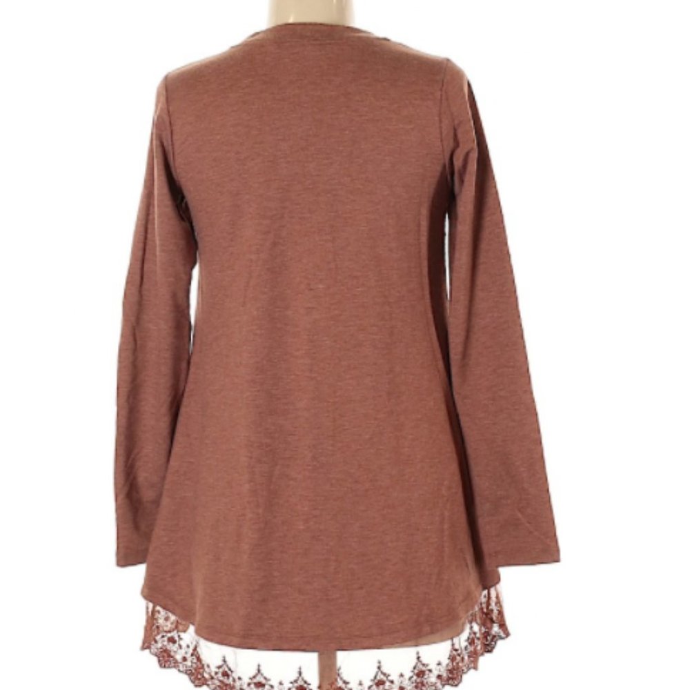 Logo Lori Goldstein Terry Patchwork Zip Cardigan - image 4